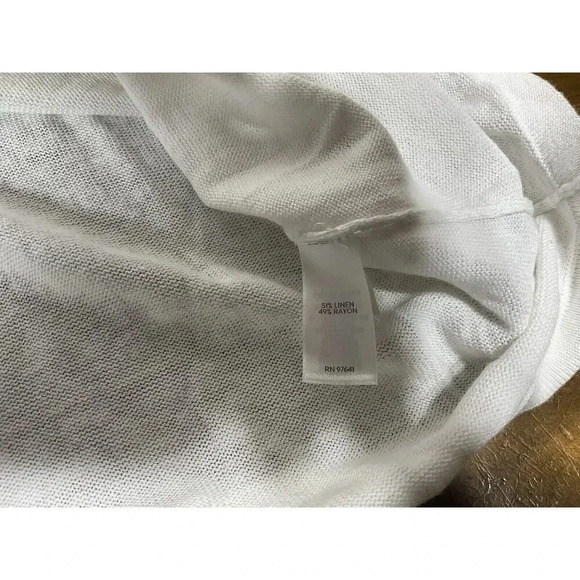 J Jill Sweater Tunic Top Sz XL Blue White Embroidered Linen Blend Lagenlook - Picture 7 of 9